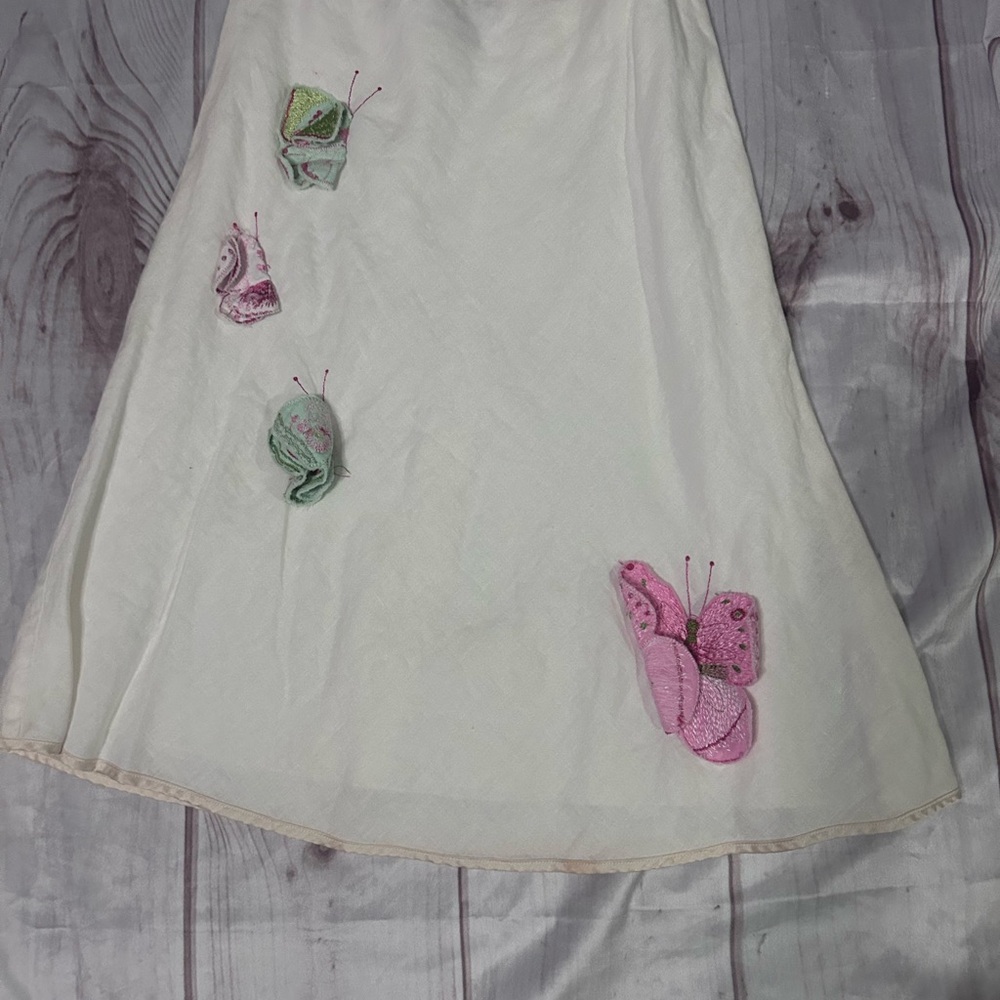 White Skirt with Butterfly Appliques Karen Kane